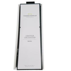 Threshold white‎ Bamboo Drawer Organizer NWT 14 by 5 by 2 inches